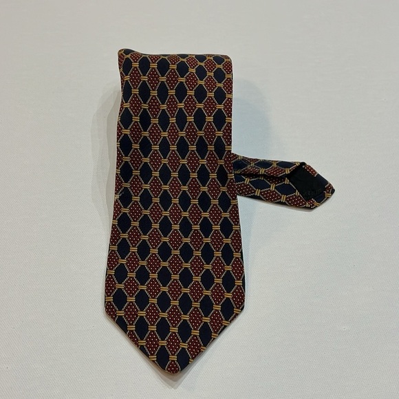 Harry  Rosen Classic Navy Red Tie - Picture 4 of 6